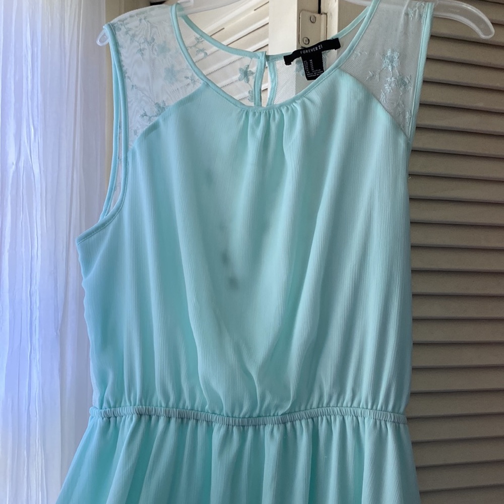 Light teal/sea foam tank top dress from Forever 21 - Picture 2 of 5